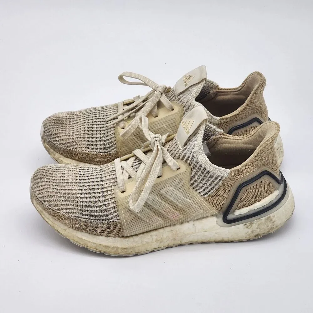 Adidas Ultra Boost 19 Sneakers Triple White Ivory Youth Size 6.5 Women's 7.5